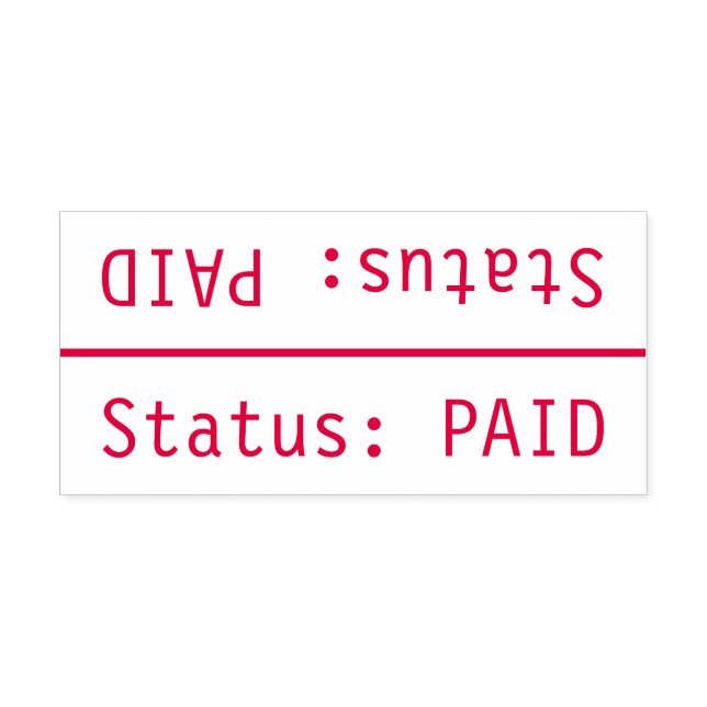 "Status: BEZAHLT" Briefmarke Permastempel (Design)