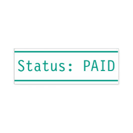 "Status: BEZAHLT" Briefmarke Permastempel