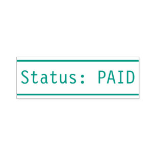 "Status: BEZAHLT" Briefmarke Permastempel