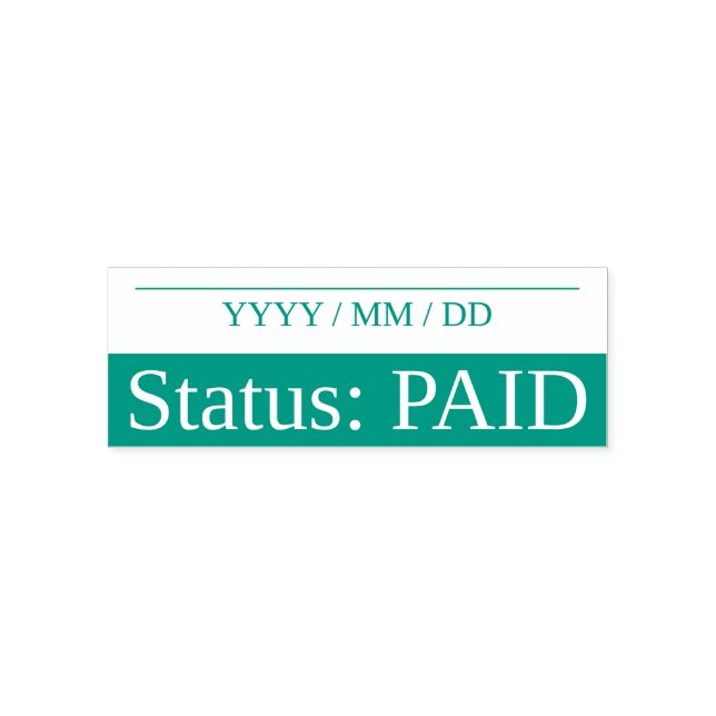 "Status: BEZAHLT" Briefmarke Permastempel (Design)