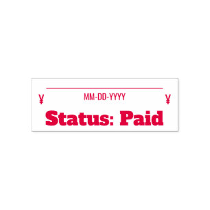 "Status: Bezahlte Briefmarke aus Kautschuk Permastempel