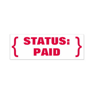 "STATUS: BEZAHLTE Kautschuk-Briefmarke Permastempel