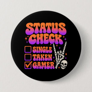Status-Check-Gamer-Humor für Gaming-Fans Button