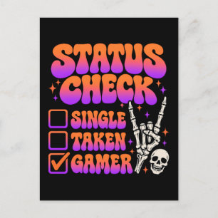 Status-Check Gamer-Humor für Gaming-Fans Postkarte