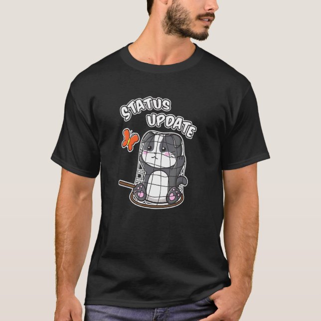 Status Update Süßes Kätzchen Kitty Katze in Netz g T-Shirt (Vorderseite)