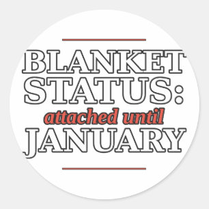 Statusaufkleber bis Januar Runder Aufkleber