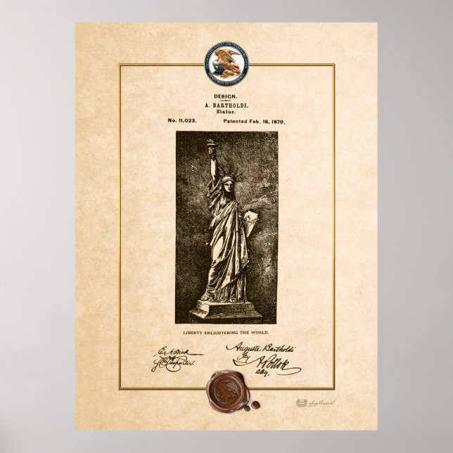 Statut des Vintagen Patentdokuments Poster (Vorne)