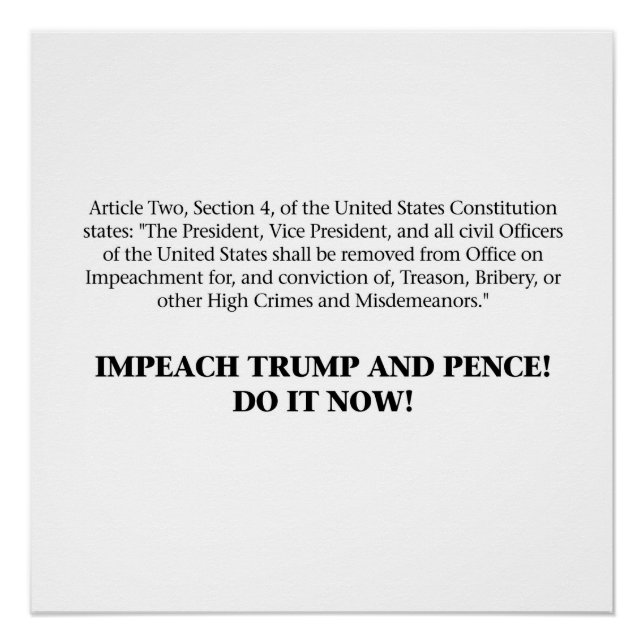 Statuten der Amtsenthebung — Trump und Pence impli Poster (Vorderseite)