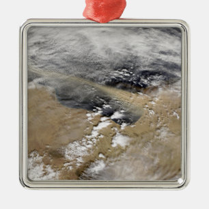 Staub bläst die Küste von Libyen weg Silbernes Ornament