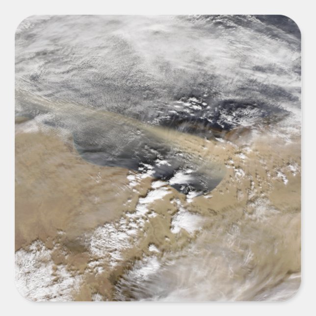 Staub bläst vor der Küste Libyens Quadratischer Aufkleber (Vorderseite)