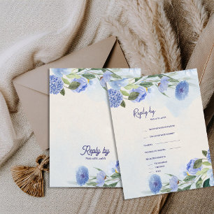 Staub Blau Aquarell Blumen Hochzeit Antwort Von