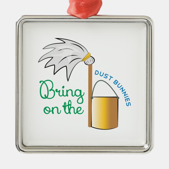 Staub-Häschen Silbernes Ornament (Vorne)