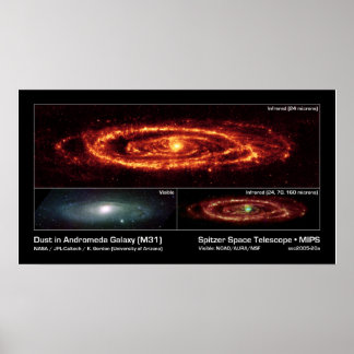 Staub in der Andromeda Galaxy (M31) - Spitzer Spac Poster