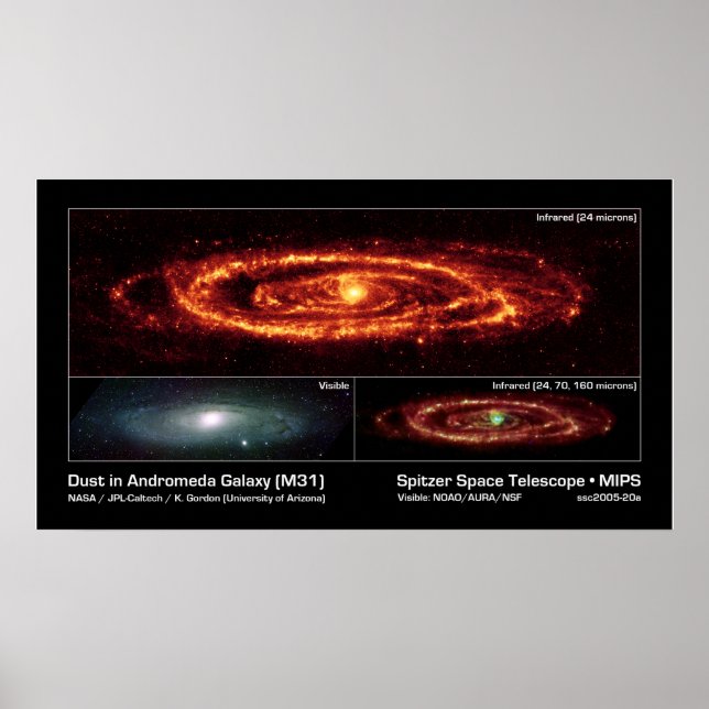 Staub in der Andromeda Galaxy (M31) - Spitzer Spac Poster (Vorne)