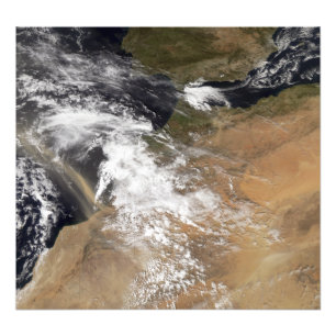 Staub plumes vor der marokkanischen Küste Fotodruck