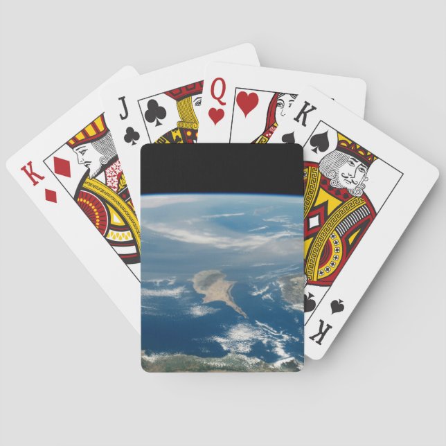 Staub über dem Mittelmeer und der Insel Zypern Spielkarten (Rückseite)