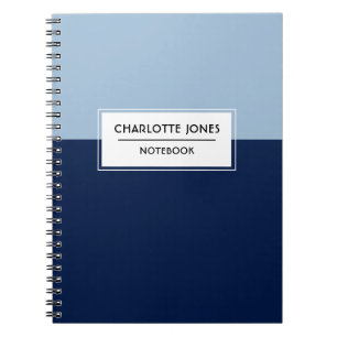 Staub- und Marineblau personalisiertes Notizbuch Notizblock