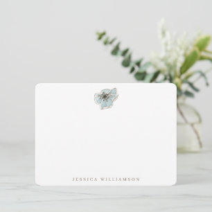 Staubblau Aquarell Botanischer Name Minimalistisch Mitteilungskarte