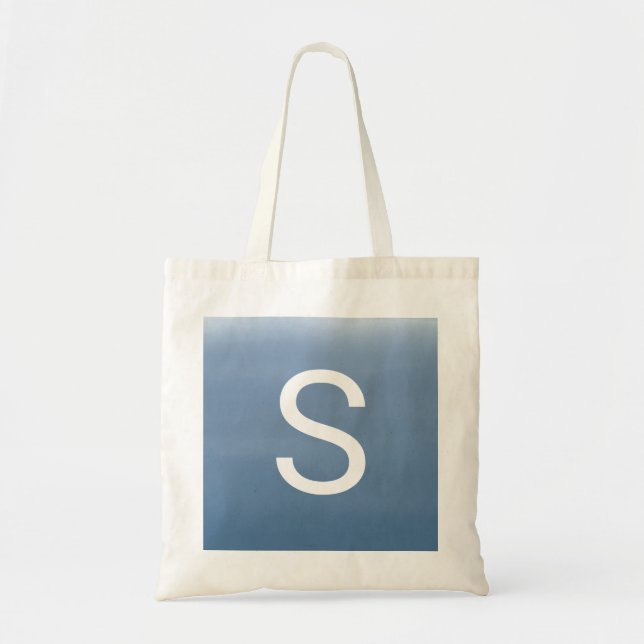 Staubblau Aquarell Tragetasche (Vorne)
