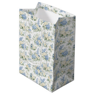 Staubblau Creme Blumen Hochzeit Brautdusche Mittlere Geschenktüte