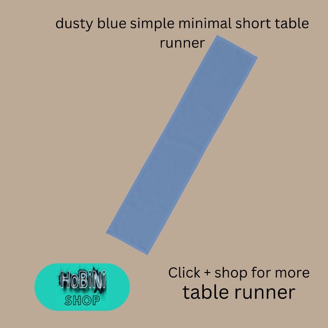 staubblau, einfach minimal kurzer tischläufer (dusty blue simple minimal short table runner)