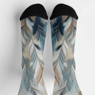 Staubblau-Eleganz in Acryl Socken