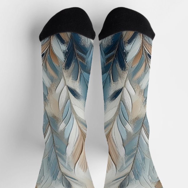 Staubblau-Eleganz in Acryl Socken (Oben)