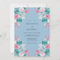 Staubblau Florale Umarmung Hochzeit
