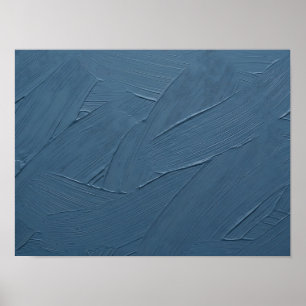 Staubblau gemaltes Impasto-Textur-Poster Poster