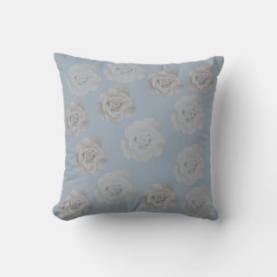 Staubblau Grau Floral Grau Dunkel Elegant Klassisc Kissen