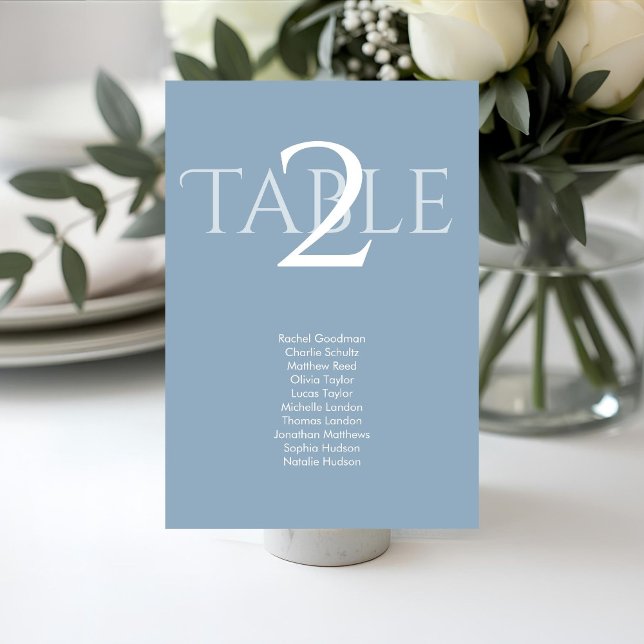 Staubblau | Hochzeitstisch-Nummer Sitzplan  Tischnummer (Von Creator hochgeladen)