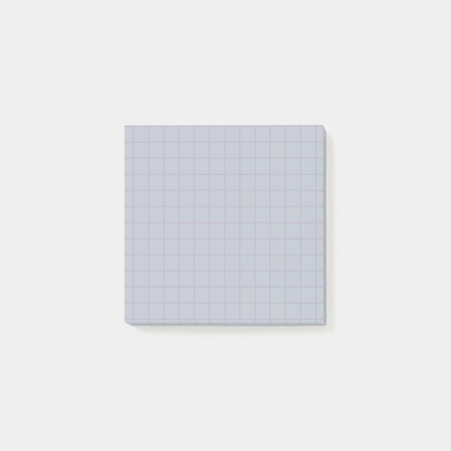 Staubblau kariertes Muster, weiches Rasterdesign  Post-it Klebezettel (Vorderseite)
