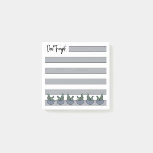 Staubblau   Liniiert   Gettopfte Kakteen -  Post-it Klebezettel