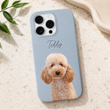 Staubblau modernes Hunde-Foto und Schriftzug des H