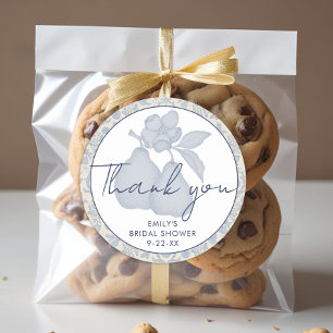 Staubblau Perfekte Birne Hochzeitsdusche Dankeschö Runder Aufkleber