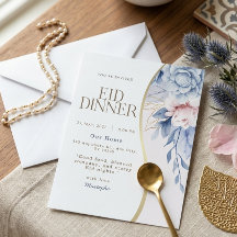 Staubblau Rosa Floral Gold Kurve Eid Abendessen