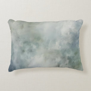 Staubblau Salbeigrün Weiß Aquarell Abstrakt Dekokissen
