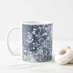 Staubblau Silber Glitter Funkelnd Kaffeetasse
