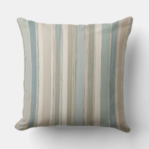 Staubblau Teal Salbei Beige Streifen Kissen