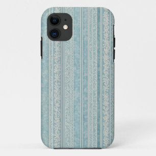 Staubblau und cremefarbene Streifen Case-Mate iPhone Hülle