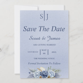 Staubblau und Navy Save The Date