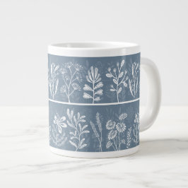 Staubblau Whimsical Botanische Silhouetten Jumbo-Tasse