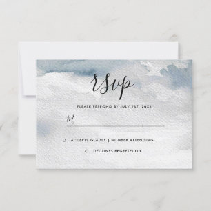 Staubblaue Aquarell-Hochzeits-RSVP-Karte RSVP Karte