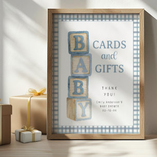 Staubblaue Baby Blocks Karten und Geschenke Baby S Poster