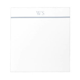 Staubblaue Balken-Monogramm-Notizblock Notizblock
