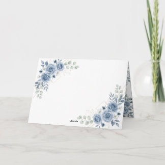 Staubblaue Blumen-Hochzeits-Dankeskarten Dankeskarte