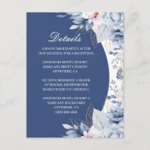 Staubblaue Blumen-Hochzeitsdetails-Einschlusskarte