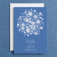 Staubblaue Blumenbouquet Karte zur Vorankündigung