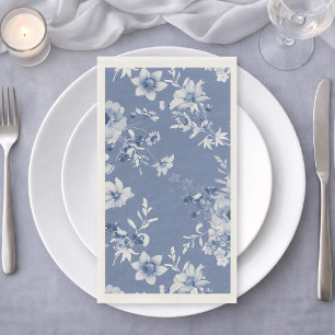 Staubblaue Blumeneinweghandtücher mit Wasserfarben Serviette