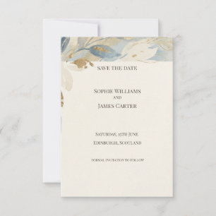 Staubblaue botanische Save-the-Date-Karte Save The Date
